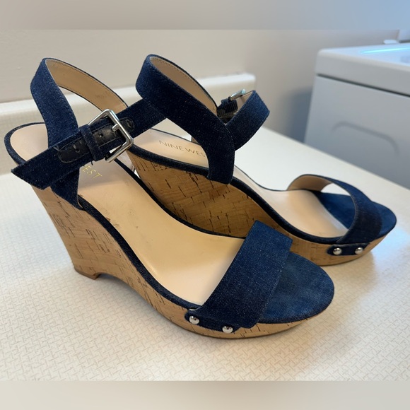 Nine West Denim platform sandals - Picture 1 of 5